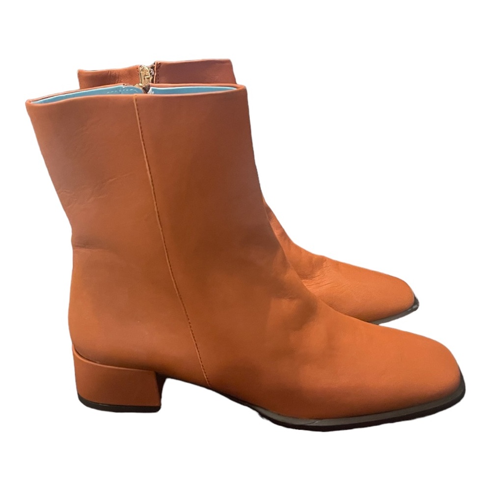 VALENTINA RANGONI ANNALISA FAGGIO PARMSOFT CHESTNUT LEATGET BOOTS SIZE 7.5 New